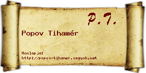 Popov Tihamér névjegykártya